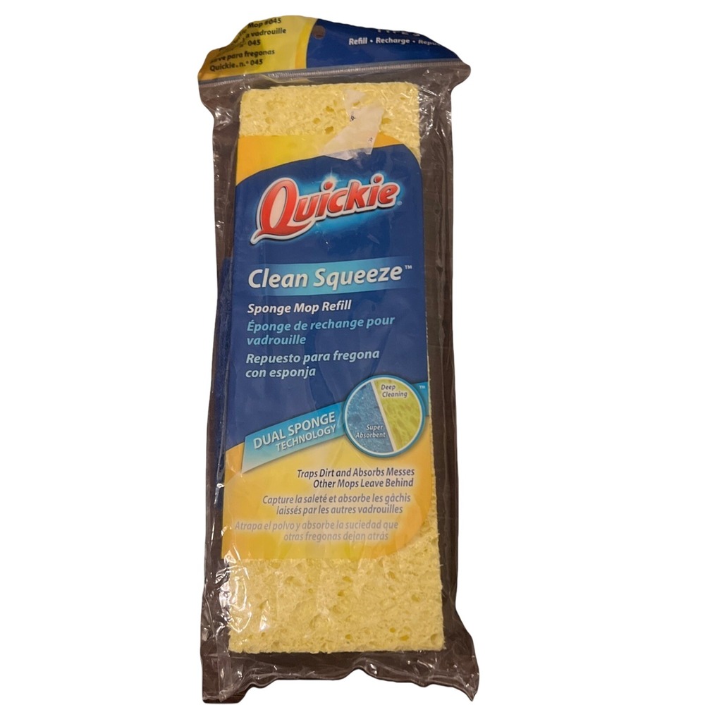 Quickie Clean Squeeze Sponge Mop Refill‎ Type S 0442 Fits Mop #045 New